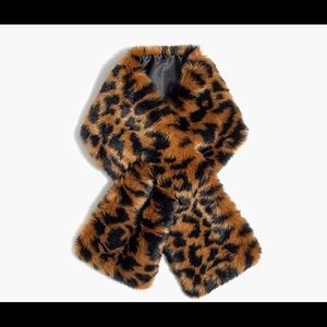 J Crew Factory Leopard Print Faux-Fur Scarf